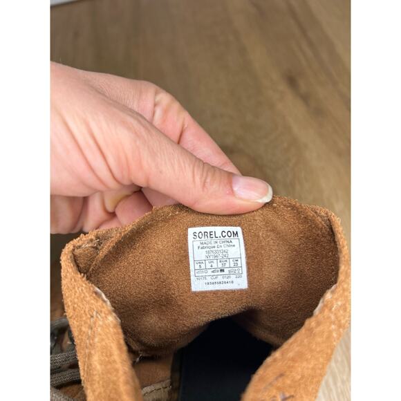 Sorel Joan of Arctic Women’s 5 Lace Up wedge Boots Brown Raw Suede Leather - Picture 8 of 8